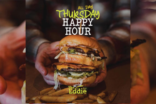 HAPPY HOUR ALL DAY THURSDAY - $10 Cheeseburgers / $15 Doubles